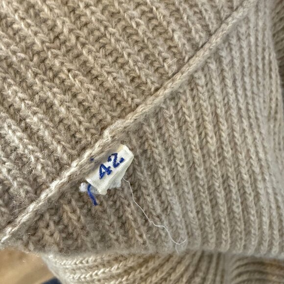 Riccardo Piacenza 100% Cashmere Cardigan Light Brown Chunky Ribbed Old Money M - Picture 11 of 11